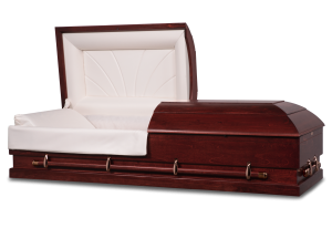 The Meadow 27" Oversize casket in Cherry Mahogany