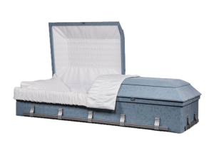 Summit Oversize cloth covered casket with blue embossed fabric