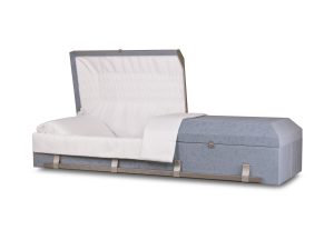 Emerson Cloth Covered Casket in Blue